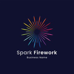 Creative colorful splash logo template design in modern style. Logo type for business, brand, celebration, fireworks, star.