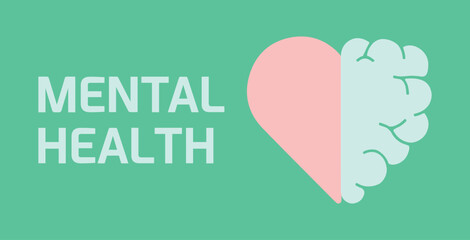 Medicine, mental health, brain, heart, human. Psychology, psychiatry, doctor. Hospital, clinic. Health, well-being, emotions, mind, balance. Vector, illustration, icon