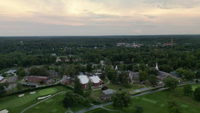 Aerial View of Valley Forge Military Academy at Sunset