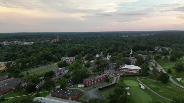Aerial View of Valley Forge Military Academy at Sunset