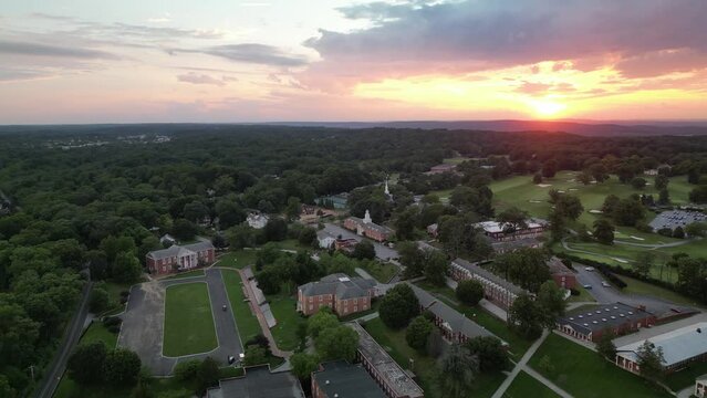 Aerial View of Valley Forge Military Academy at Sunset