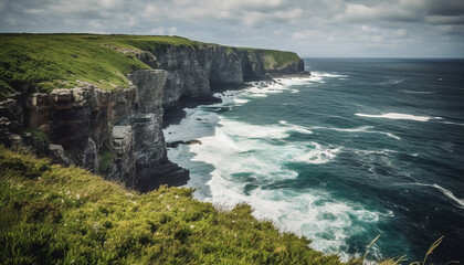 Majestic mountain landscape, remote and tranquil, wild Atlantic beauty generated by AI