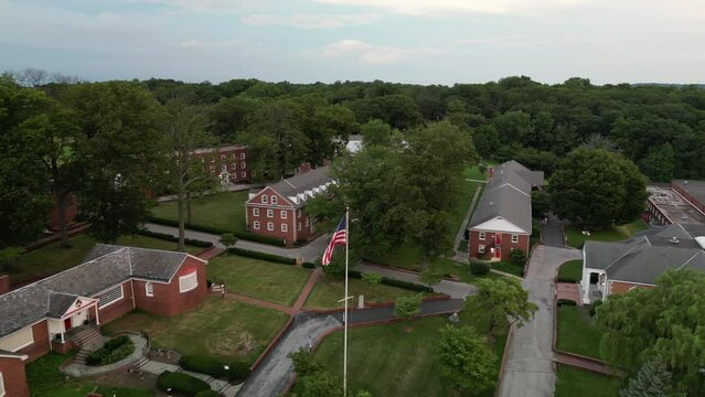 Aerial View of Valley Forge Military Academy at Sunset