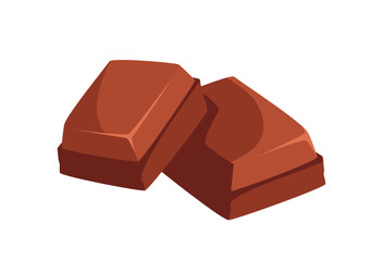 Chocolate candy concept. Sweet and pastry product, dessert and delicacy. Template and layout. Two bars of chocolate. Cartoon flat vector illustration isolated on white background