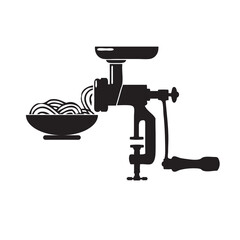 Meat grinder with minced meat