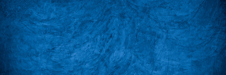 Old wall pattern texture cement blue dark abstract  blue color design are light with black gradient background.