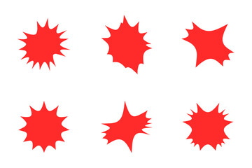Red starburst vector. Price sticker, sale sticker, price tag, starburst, quality mark, retro stars, sale or discount sticker, sunburst badges, sun ray frames, promotional badge set, shopping labels.