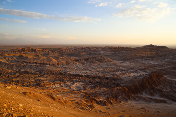 Desert landscape of Valle de la Luna in Atacama