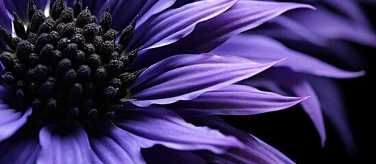 Macro photograph of a purple flower with sharp pointy petals