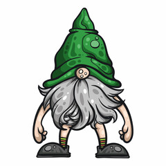 Gnome images, cute, bright colors On the white background Is a cute cartoon vector image