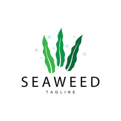 Seaweed Logo Design, Underwater Plant Design Illustrations, Cosmetics and Food Ingredient