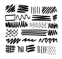 set of abstract stroke element