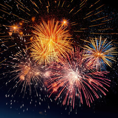 Fototapeta premium A_fireworks_display_in_the_sky_with_sparks_stock