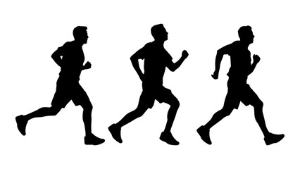 Fototapeta na wymiar run logo silhouettes marathon