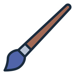 Paintbrush color filled line icon