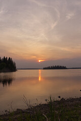 Colorful Sunset at Elk Island National Park