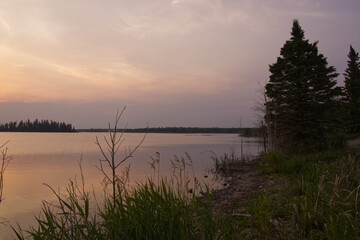 Colorful Sunset at Elk Island National Park