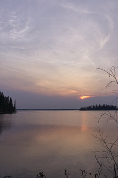 Colorful Sunset at Elk Island National Park