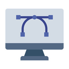 Computer color flat icon