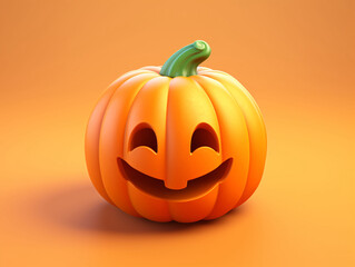 Happy Halloween, jack pumpkin 3d rendering with a funny smiling face, 3d illustration