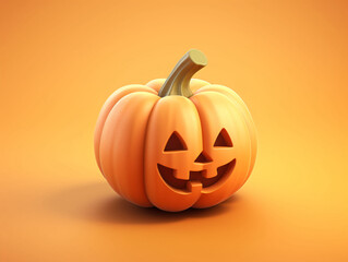 Happy Halloween, jack pumpkin 3d rendering with a funny smiling face, 3d illustration