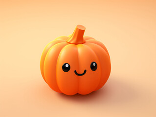 Happy Halloween, jack pumpkin 3d rendering with a funny smiling face, 3d illustration