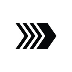 black arrow icon transparant backgorund flat design one big arrow head followed by three small arrows head right direction symbol