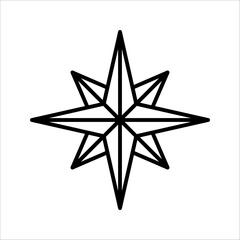 Vector compass rose with North, South, East and West indicated vector illustration on white background