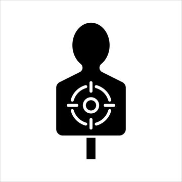 Black line Human target sport for shooting icon vector illustration on white background