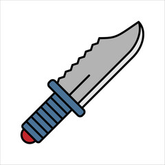 Knife sign icon. Edged weapons symbol. Stab or cut. Hunting equipment. vector illustration on white background