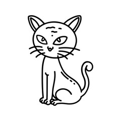 Black Cat Line Style in Design Icon