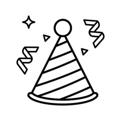 Party hat icon vector sign and symbol on trendy design for design and print.