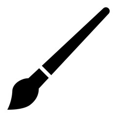 Paintbrush black solid glyph icon