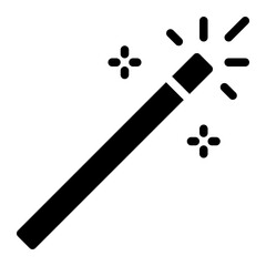 Magic Wand black solid glyph icon