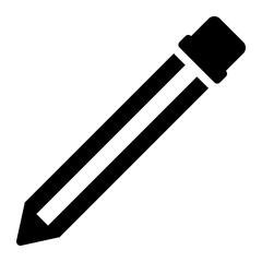 Pencil black solid glyph icon