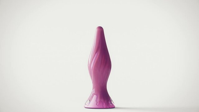 Anal plug isolated on white background. Butt plug lubrication. Fetish accessory. Sex toy for men and women. Render.