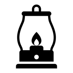 Oil Lamp black solid glyph icon