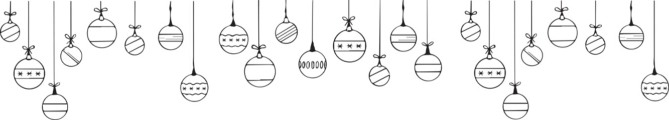 set of Christmas balls ornaments of varied spheres