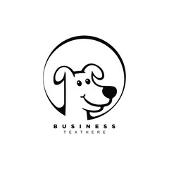 Cute circle dog puppy logo design badge