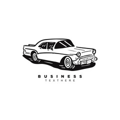 Vintage classic old car logo design badge