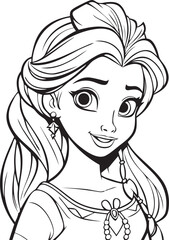 Princess coloring design vector EPS10