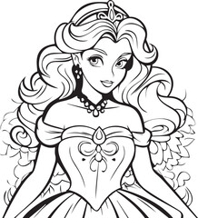 Princess coloring design vector EPS10