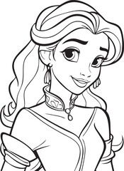 Princess coloring design vector EPS10