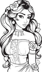 Princess coloring design vector EPS10