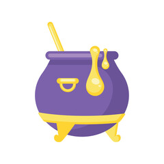 Isolated halloween witch cauldron icon Vector illustration