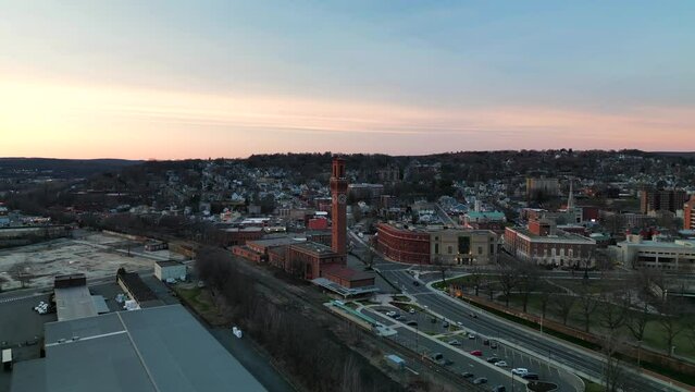 Aerial View of Downtown Waterbury, CT