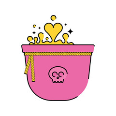 Isolated halloween witch cauldron icon Vector illustration