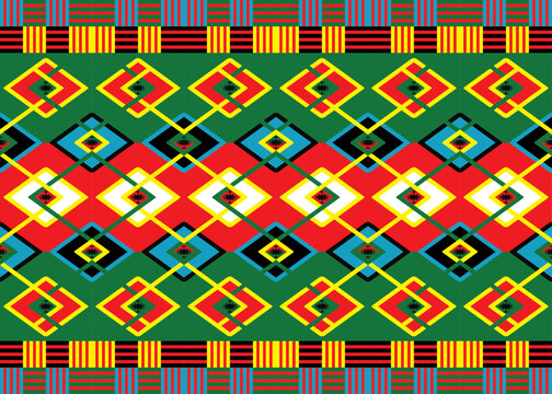 African ethnic native pattern.Traditional kente,ankara,kitenge,chitenge,capulana african wax print fabric pattern.Abstract vector motif pattern.For fabric,clothing,blanket,carpet,woven,wrap,decoration