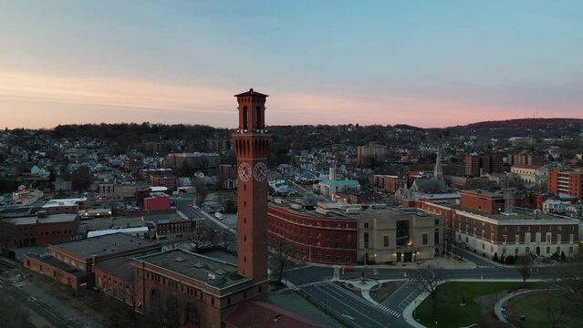 Aerial View of Downtown Waterbury, CT