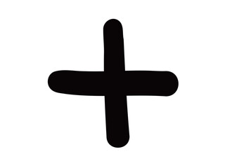 かわいい+プラスマーク／手描きイラスト素材